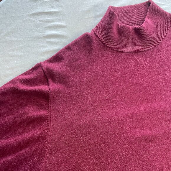 Paul Fredrick Burgundy Pima Cotton Turtleneck Sweater – XXLT (Like New) - Picture 3 of 6